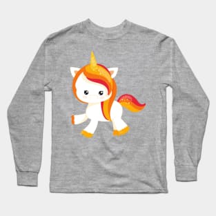 Thanksgiving Unicorn, Cute Unicorn, Magic Unicorn Long Sleeve T-Shirt